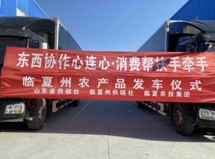 临夏百乐博集团进杏装器材合作心连心·消费助扶手牵手”农产品发车典礼